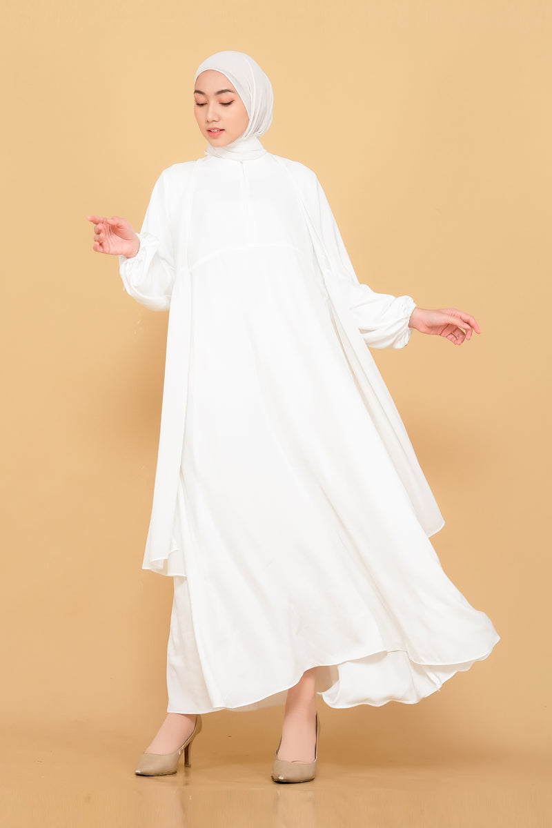 Umrah Dress Safira Putih Busui Outer