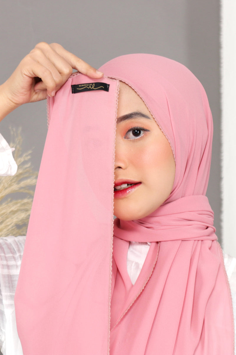 Hijab Pashmina Afsana  Embroidery Rose