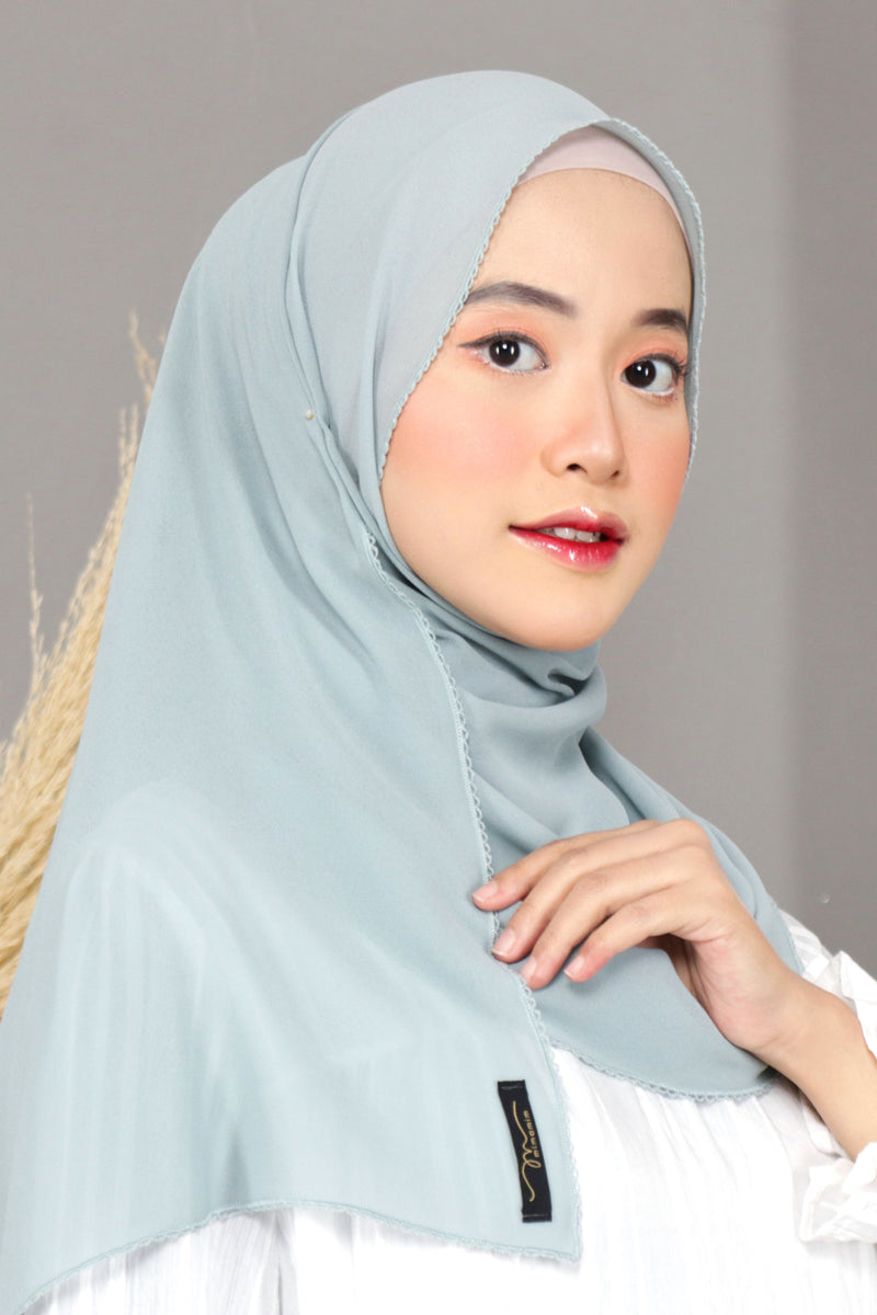 Hijab Pashmina Afsana  Embroidery Teal